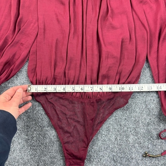 FREE PEOPLE Intimately Women’s Another Round Pomegranate Red Blouse bodysuit XS - Picture 13 of 14